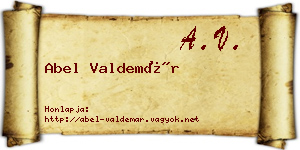 Abel Valdemár névjegykártya